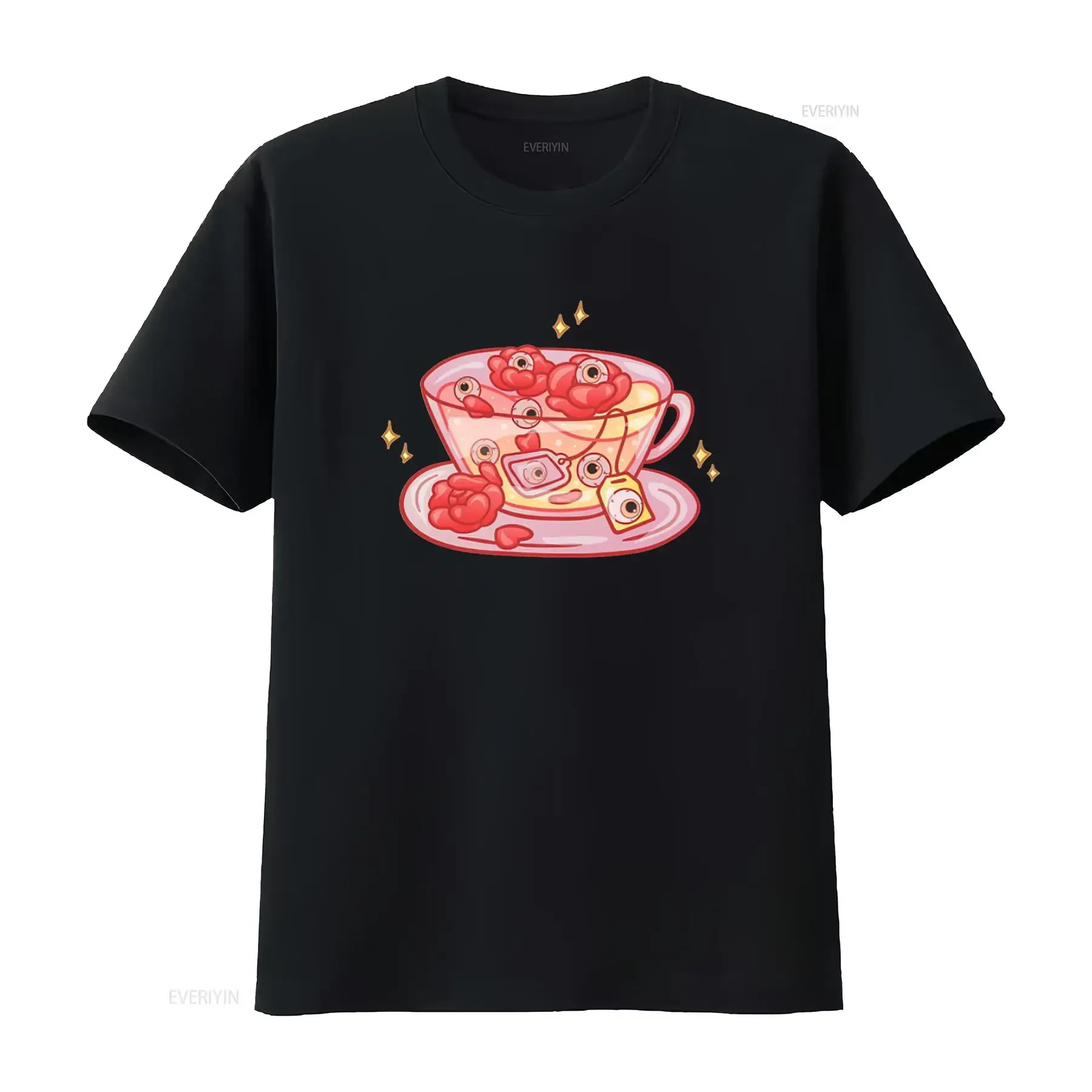 Футболка Weirdcore Aesthetic Eyes Tea Eyeballs In A Cup, винтажная, универсальная, мягкая, удобная, дышащая, слегка модная
