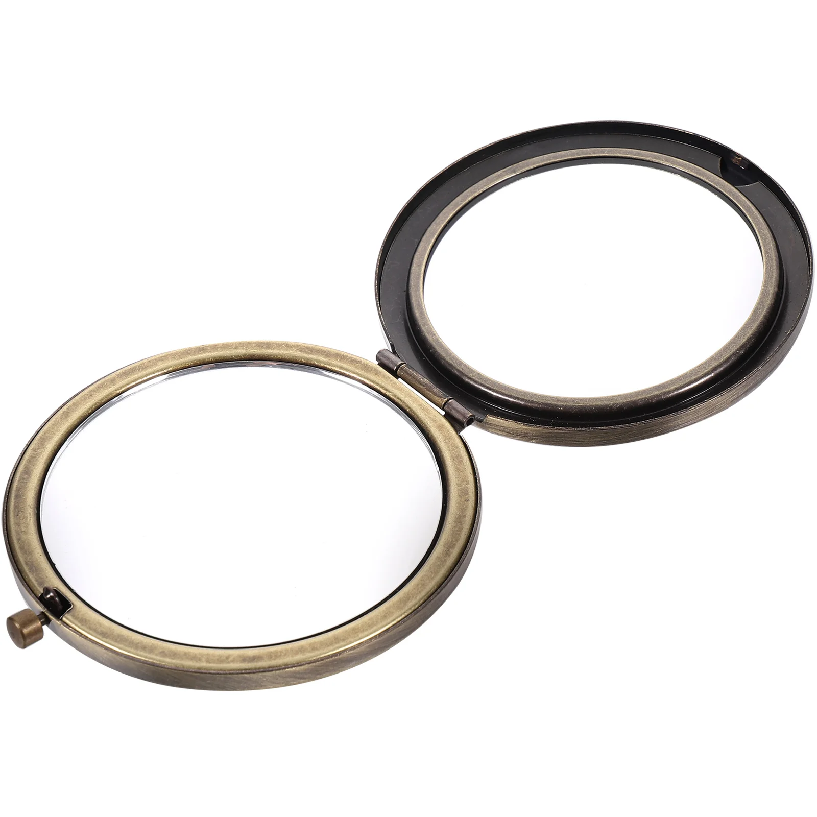 

Folding Vanity Mirror Vintage Hand Makeup Travel Wallet Handbag Small Compact Metal Pocket