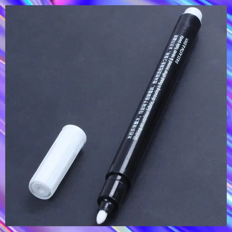

6 X Fabric Marker Pens Permanent Colors For DIY Textile Clothes T-Shirt Shoes White