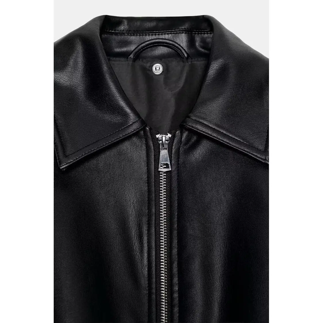 Veste Patchwork Effet Cuir Tendance pour Femme – Nouvelle Collection Automne JNLEAOG – Manteau Polyvalent en Polyester à Manches Longues et Fermeture Éclair