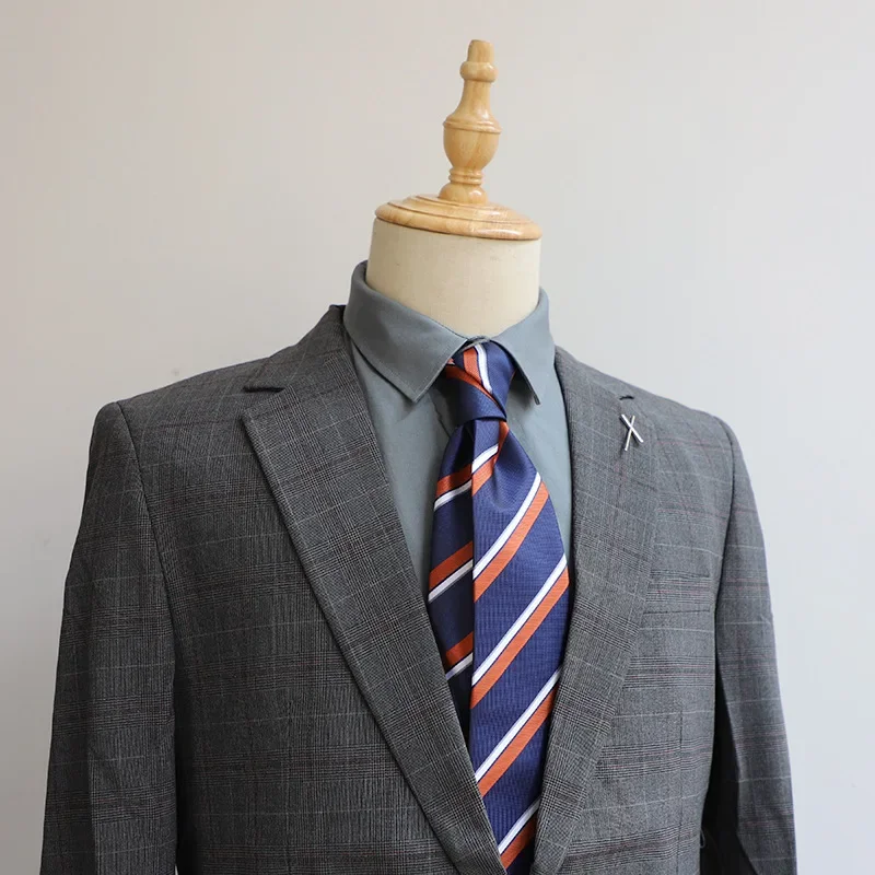 

Factory high-quality striped handmade men's business professional striped formal tie Korean version 8cm gift box