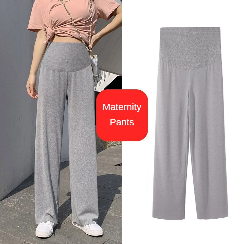 Pregnant Women Belly Pants Loose Fashion Leisure Wide-legged Pants Maternity Straight Trousers Maternity Clothes