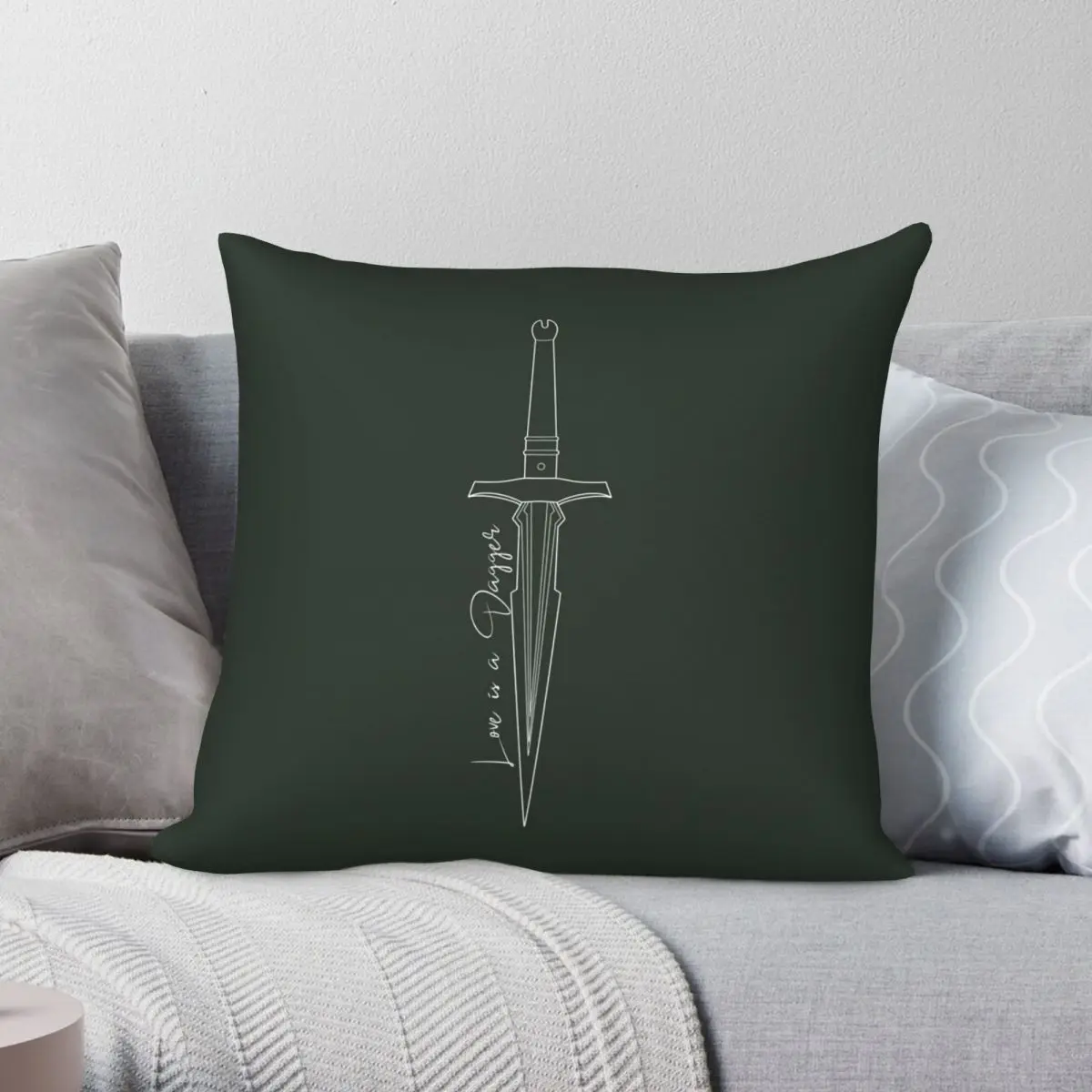 Love Is A Dagger Quote Pillowcase Polyester Linen Velvet Printed Zip Decor Throw Pillow Case Sofa Seater Cushion Cover