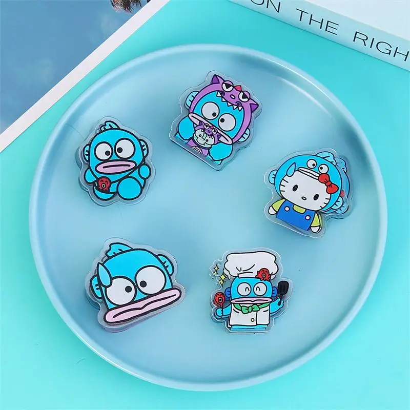 Kawaii Cute Sanrio Hangyodon Clip Acrylic PP Clip Ins Girl Multifunctional Vertical Folder Student Exam Paper Clip Gift For Girl