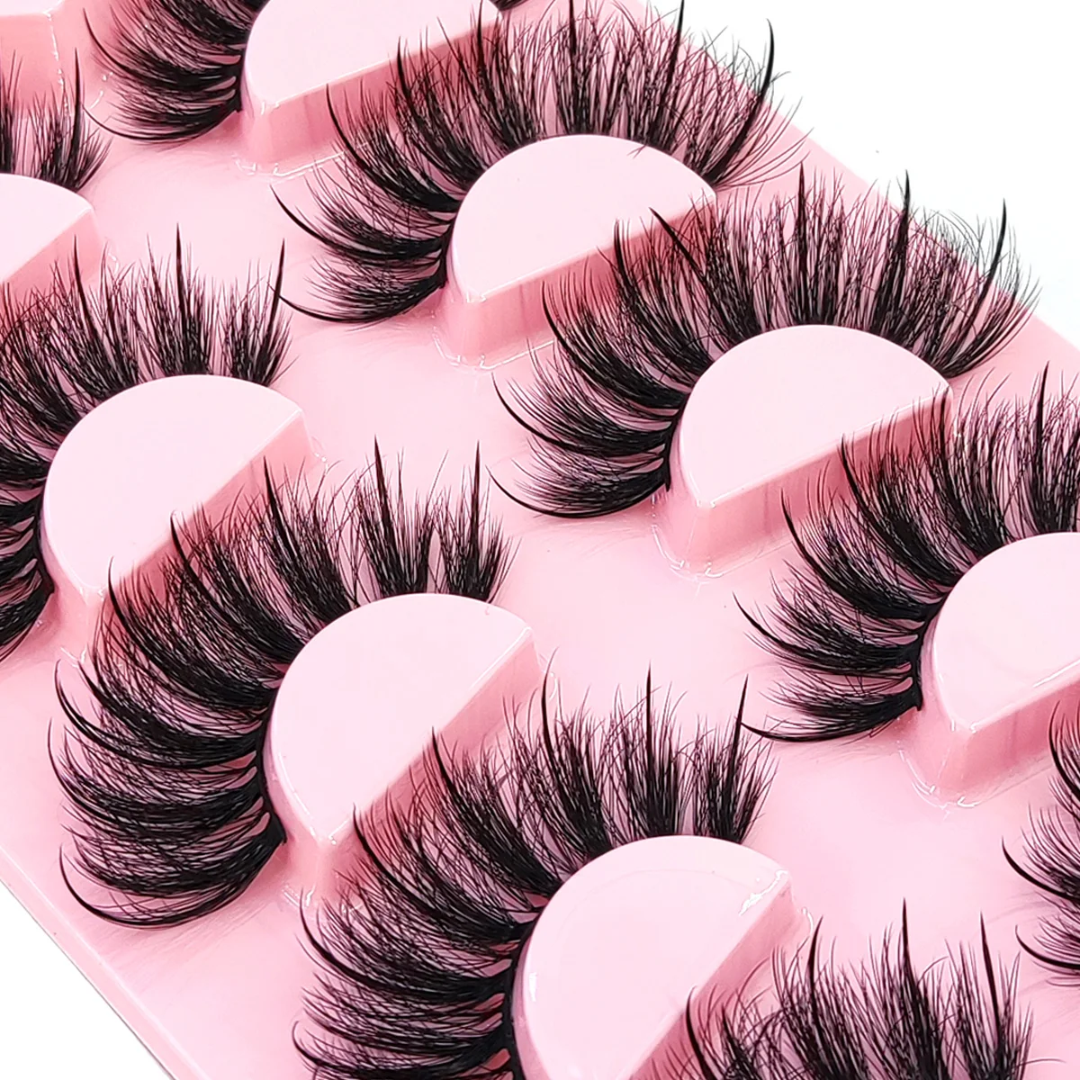 AMSDCN 5pairs spike eyelashes imitation mink fur eyelashes high-quality eyelashes plump and fluffy misty striped eyelashes suppl