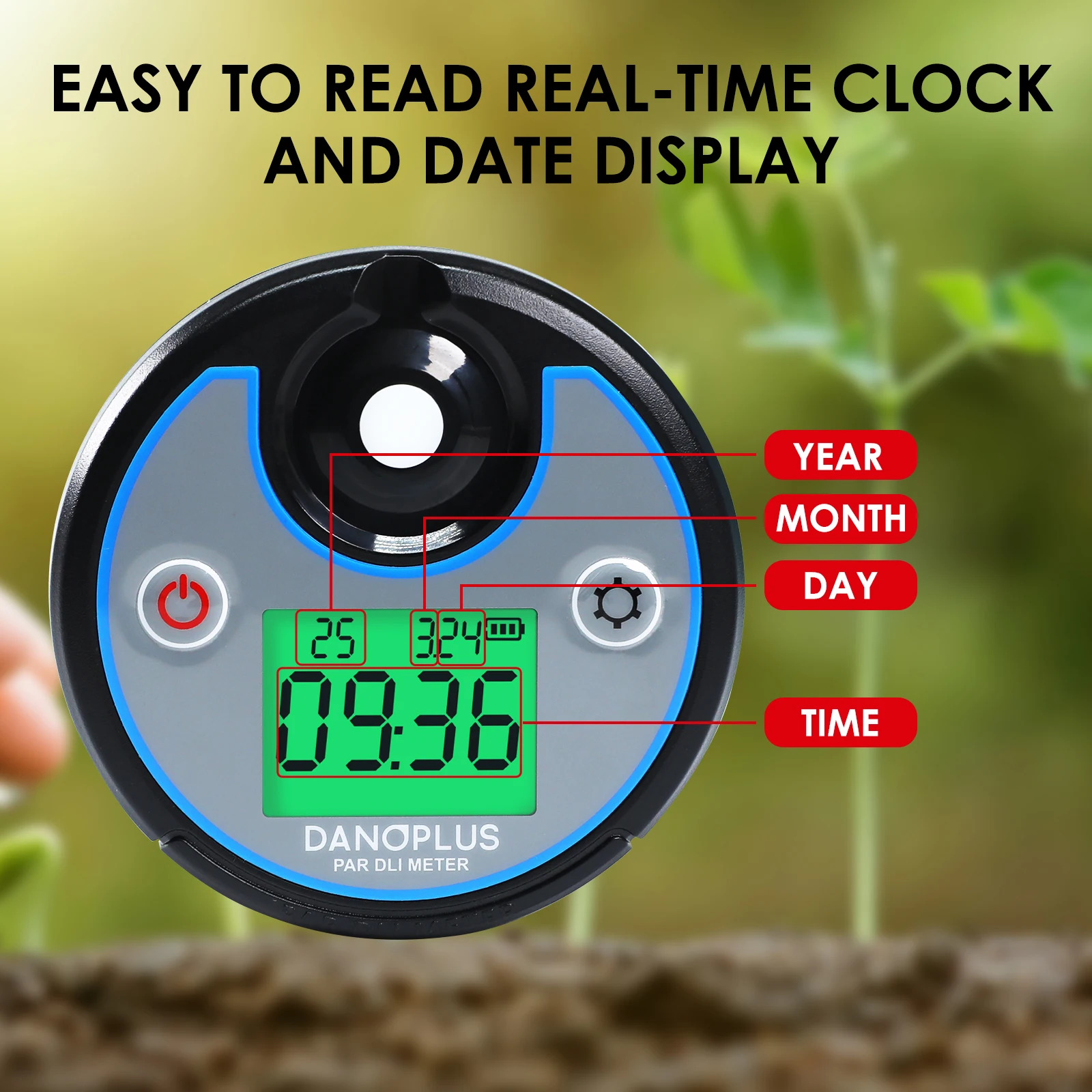 IP65 جدار جبل الرقمية 400-700nm المدى DLI PPFD كوان توم PAR متر مع مسجل بيانات التاريخ والوقت للدفيئات الزراعية المائية