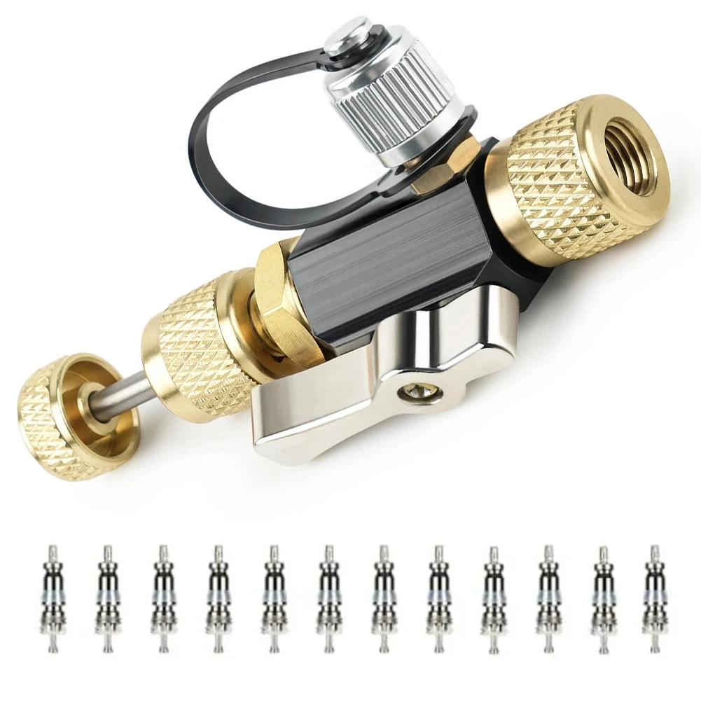 

Car Vacuum-Rated Valve Core Removal Tool Black 1/4" X 5/16" Compatible With R410A Quick Valve Core Remover Installer Tool