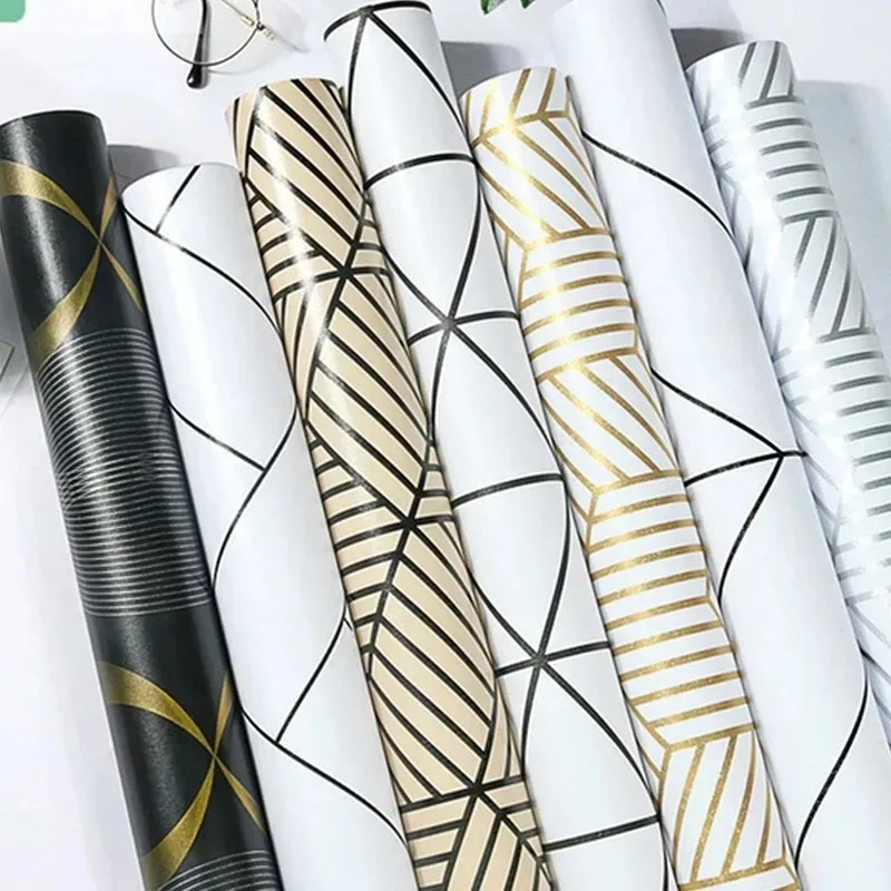 ورق حائط بنمط هندسي مجسم من كلوريد البولي فينيل ، ملصقات حائط مقاومة للماء ، ذاتية النشر ، ديكور منزلي مضاد للقاذورات ، بساطة ، تصنعه بنفسك