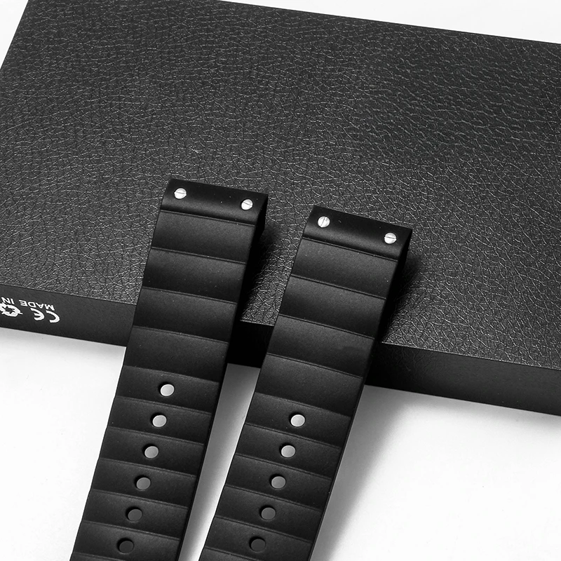 สําหรับ Cartier Santos Sandoz Sweatproof นาฬิกายางซิลิโคนวัสดุเสริมเหล็กหัวเข็มขัด 22 มม.การออกแบบสายหนา