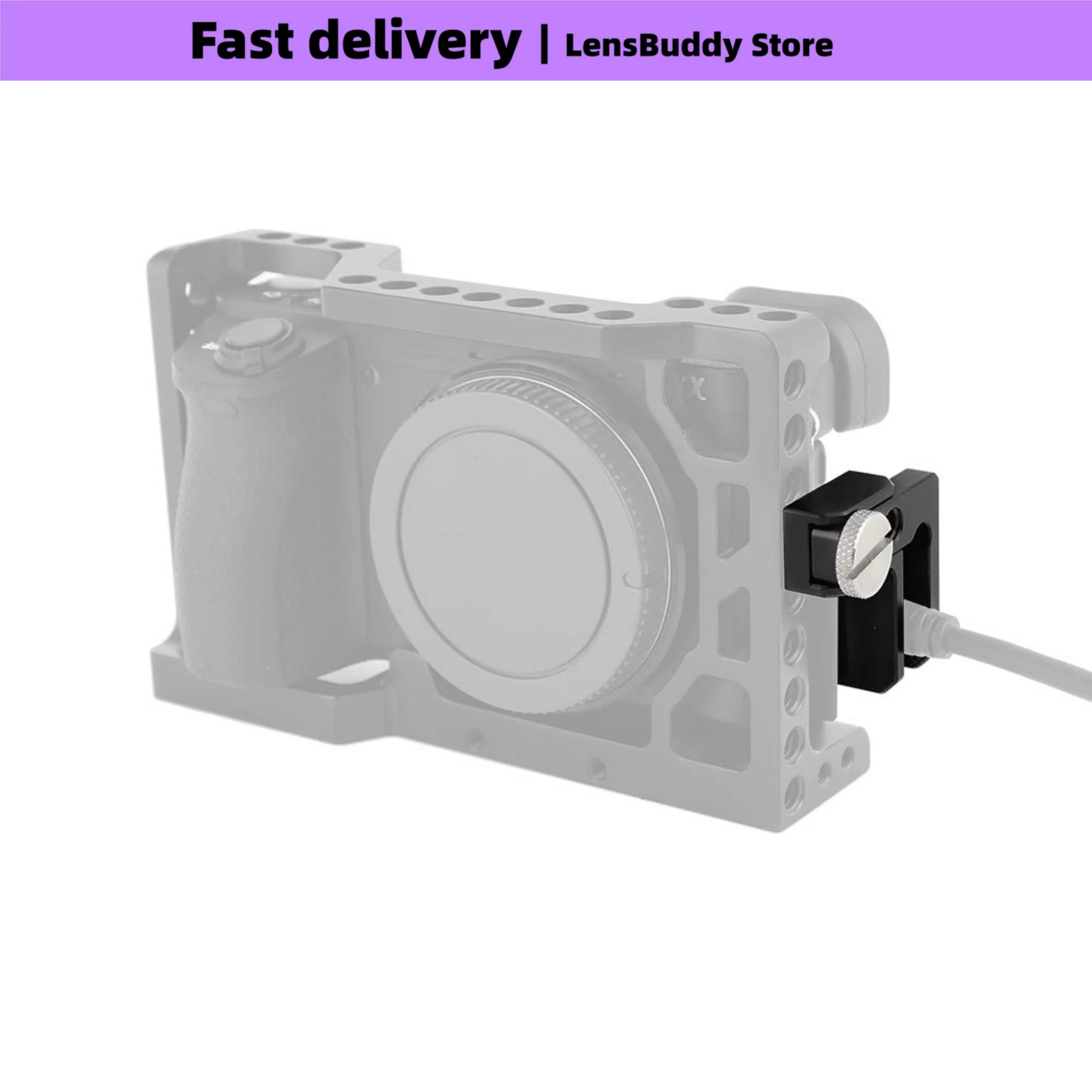 FOTGA Universal HDMI Cable Clamp,With 1/4''-20 Screws Mount for Camera Cage USB SDI Microphone Cable
