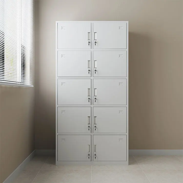 Modern Design Lockable Furniture Wardrobe Cheap Office Gym Furniture Cupboard Metal Cabinet 10 Door Steel Locker