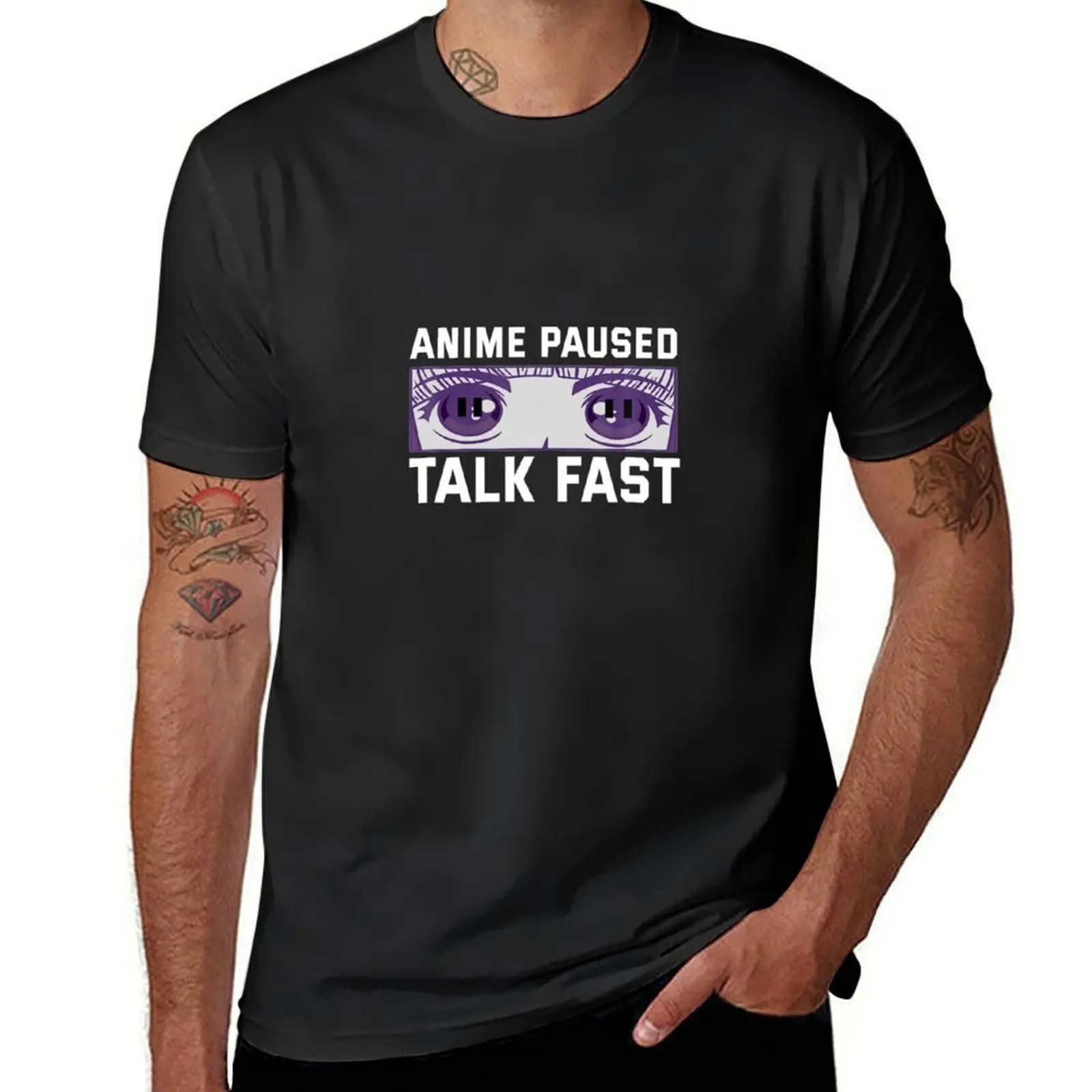 Anime Paused Talk Fast Art For Teen Girls Anime Lover T-Shirt tees summer clothes men t shirt