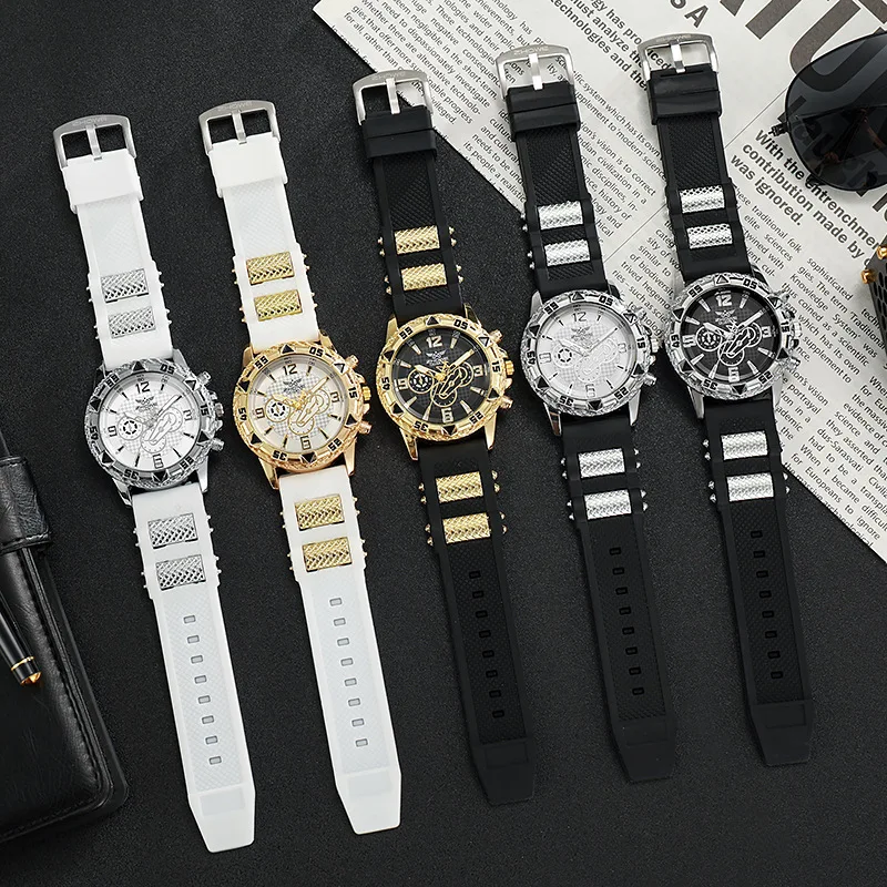 Men's Blue Light Blocking Watch Large Dial Quartz Wristwatch Silicone Band Luminous Male Business Watch Simple Stylish Boy Gifts