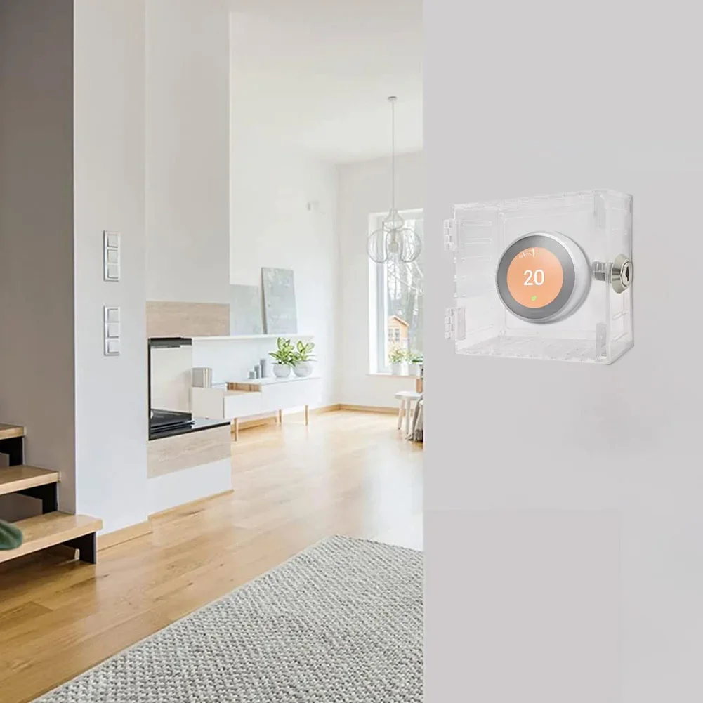 Bescherm uw thermostaat tegen schade en samentrekking met onze slotkast. Past op de meeste thermostaten Transparant en veilig