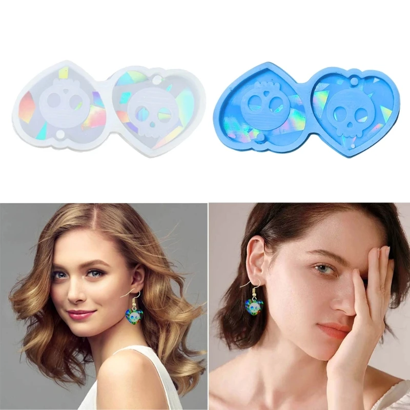 R3MC Jewelry Pendant Resin Mold Sparkling Heart Shape Epoxy Mold Earring Charm Mold