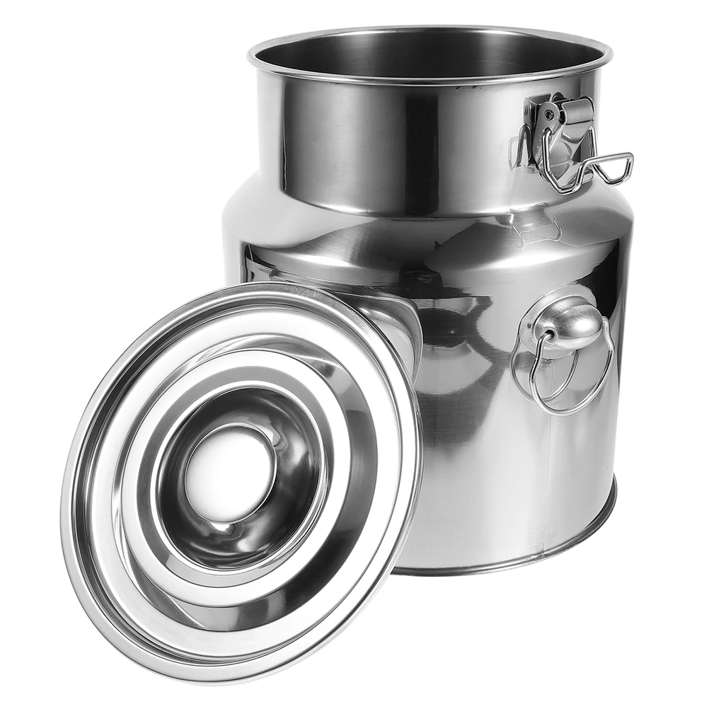 

Sealed Bucket Stainless Steel Canister with Cover Metal Food Container Flour Portable