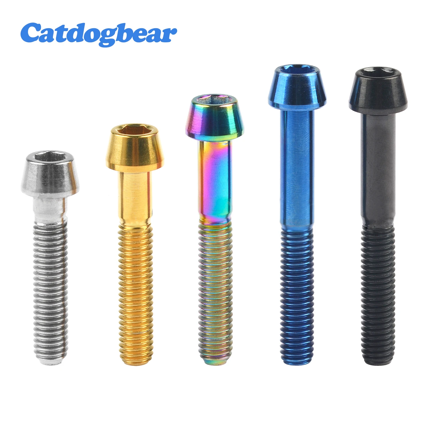 

Catdogbear 4 PCS Titanium Bolt M6X10 16 18 20 25 30 35 40 45 50 55 60 65mm Allen Headset Stem Top Cap Screw for Bike