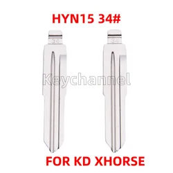 Keychannel 10pcs HYN15 Car Key Blank #34 Metal KD Key Blade  NO.34 for Hyundai ACCENT Kia RIO Key Blade for KEYDIY Xhorse Remote