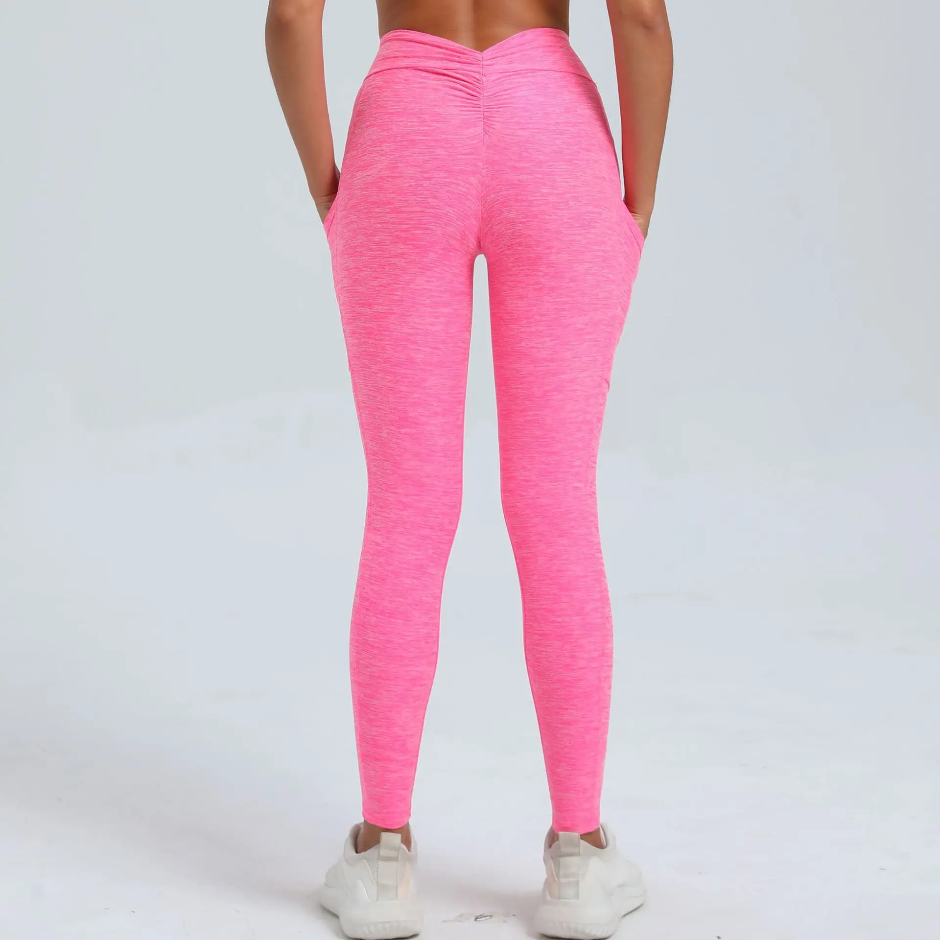 Women Sport Fitness Leggings High Waist Elastic Yoga Pants Training Running Scrunch Butt Gym Leggings Breathable Leggings Female