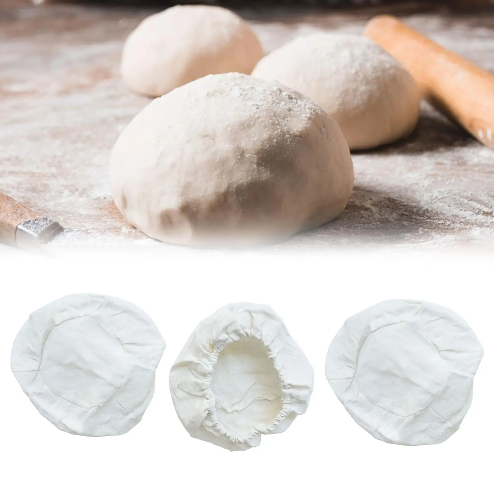 3 Pieces Bread Basket Liner Cover Durable 9inch for Home Kitchen Baking Shop