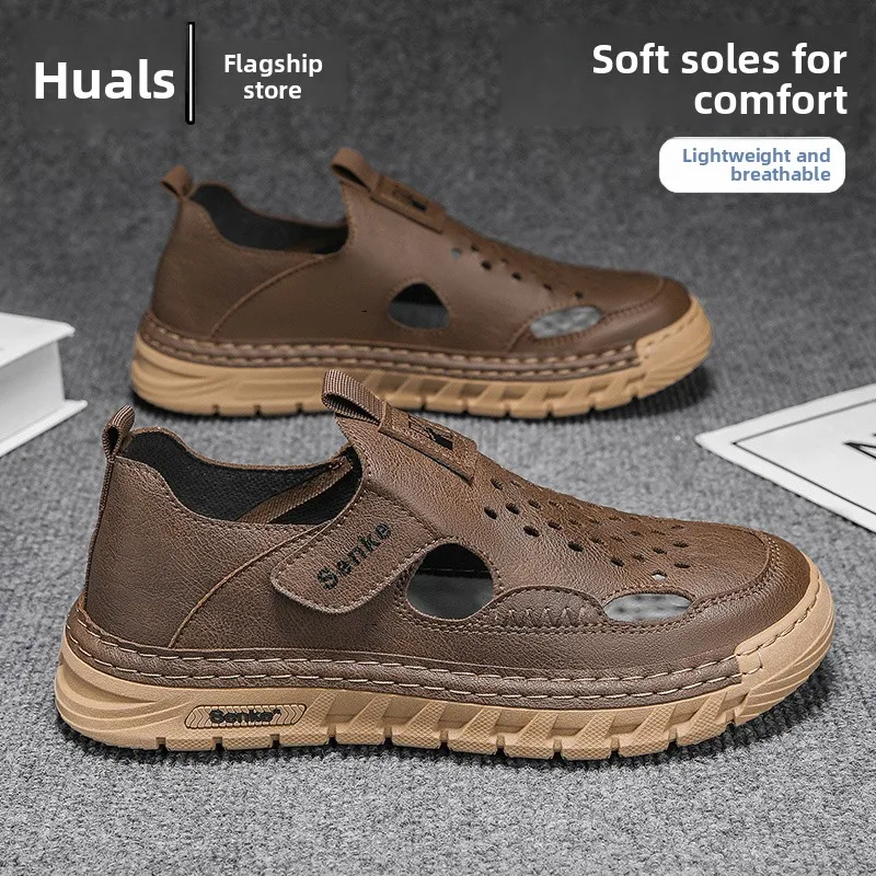 

Men's Summer Outdoor Sports Sandals Anti-Slip Wear-Resistant Soft Bottom Driving Water Crossing Stream Beach Shoes