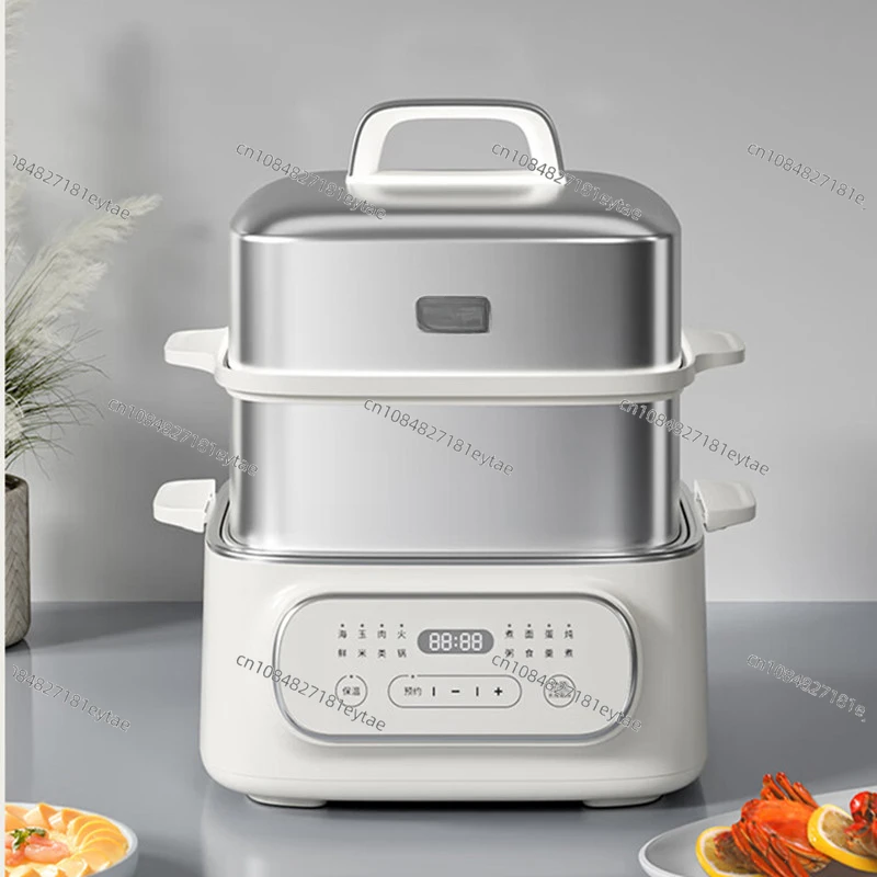 Stainless Steel Steamer Electric Steamer Multifunctional Household Small Multi-layer Large Capacity Steam Steamer 220V