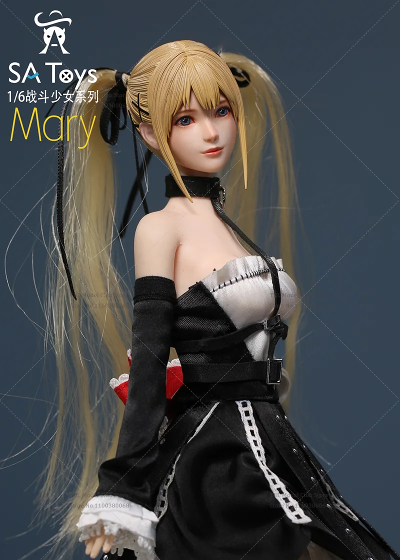 In Stock SAtoys M001 1/6 Scale Mdry Fighting Girl Series Cute Twin Ponytails Pleated Skirt Full Set 12-inch Dolls Action Figure