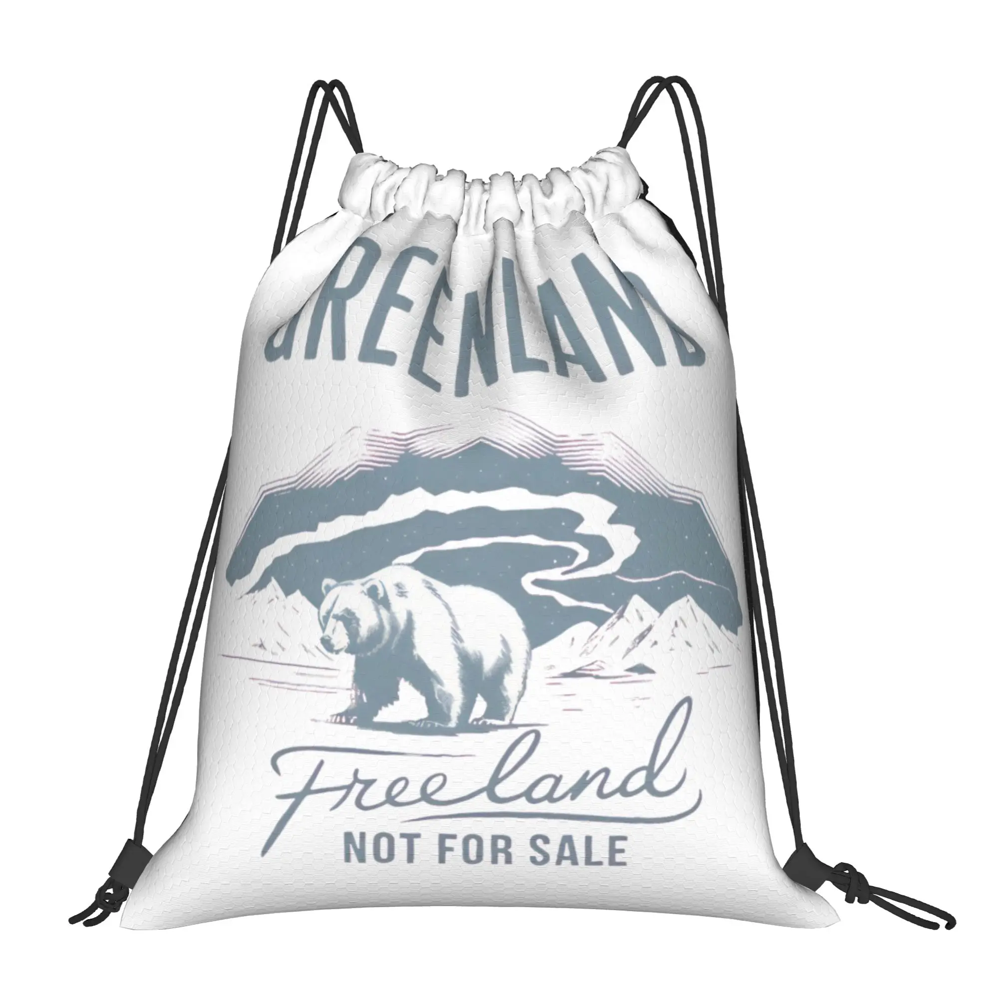 

Greenland is Not For Sale Drawstring Backpack Sports Gym Bag Water Resistant String Sackpack for Cycling