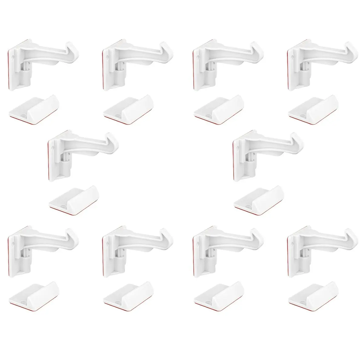 A74U Baby Proofing Cabinet Latch Locks (10 Pack) - No Drilling or Tools Required , Works with Most Cabinets and Drawers