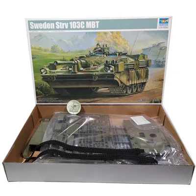 Trumpeter 00310 1/35 Sweden Strv 103C MBT Static Plastic Assembly Tank Model Kits For Adult Hobby Building Toys Collection DIY