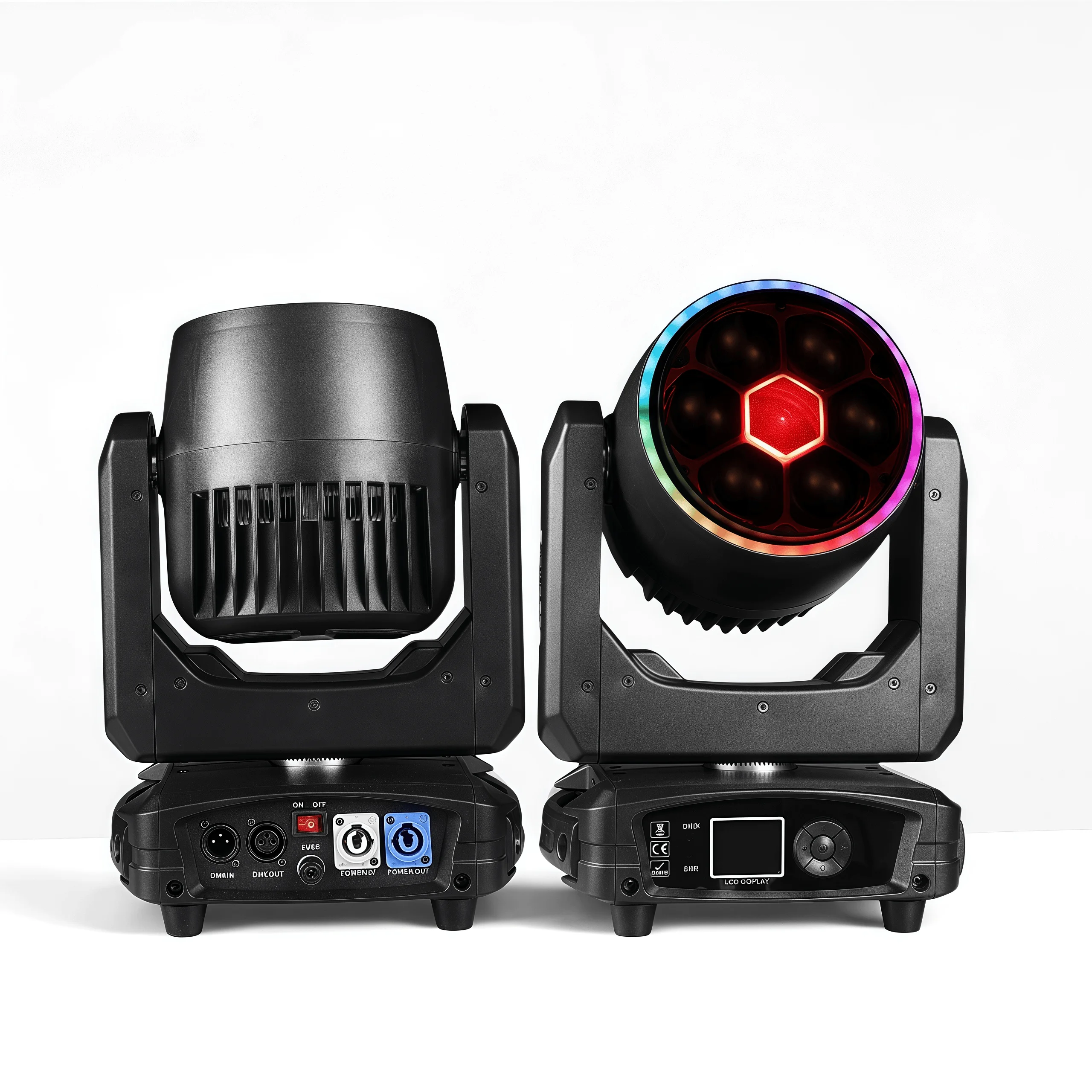 2PCS 7x40W Bee Eye Beam Wash Halo Effect Mini LED Moving Head RGBW 4in1DMX512 Control For DJ Disco Party Nightclub Wedding KTV