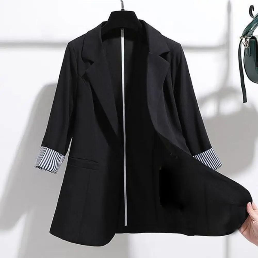 

Stylish Stripe Elegant Suit Jacket Loose Casual Suit Coat Women Plus Size Long Sleeve Professional Office Blazer Women