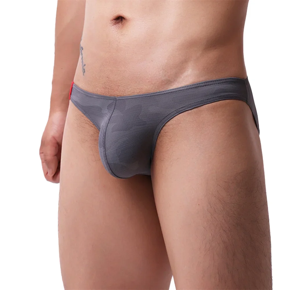 Men's Sexy Elastic Soft Underwear Comfy Low Waist Briefs Printed Camouflage Breathable Panties Bulge U-pouch Bikini Underpants