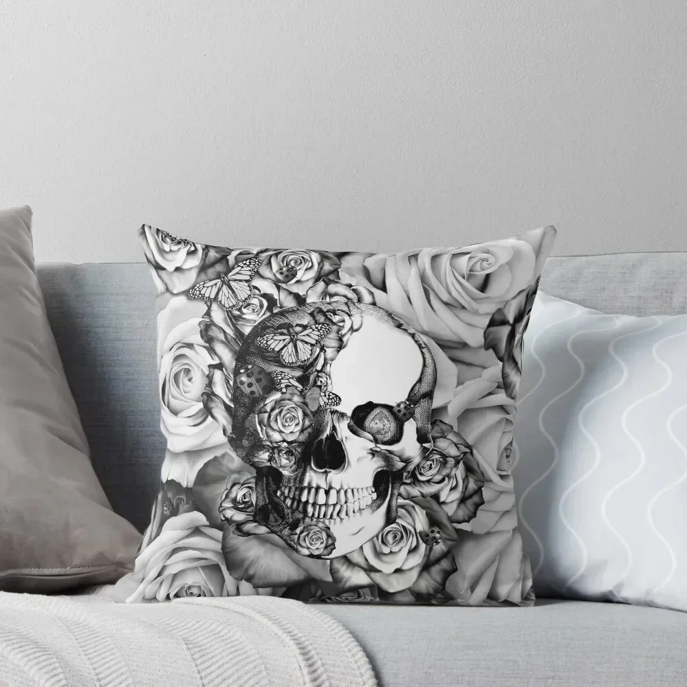 

Ladybug Rose skull. Throw Pillow Christmas Covers For Cushions Sofa Cushion Cover pillow