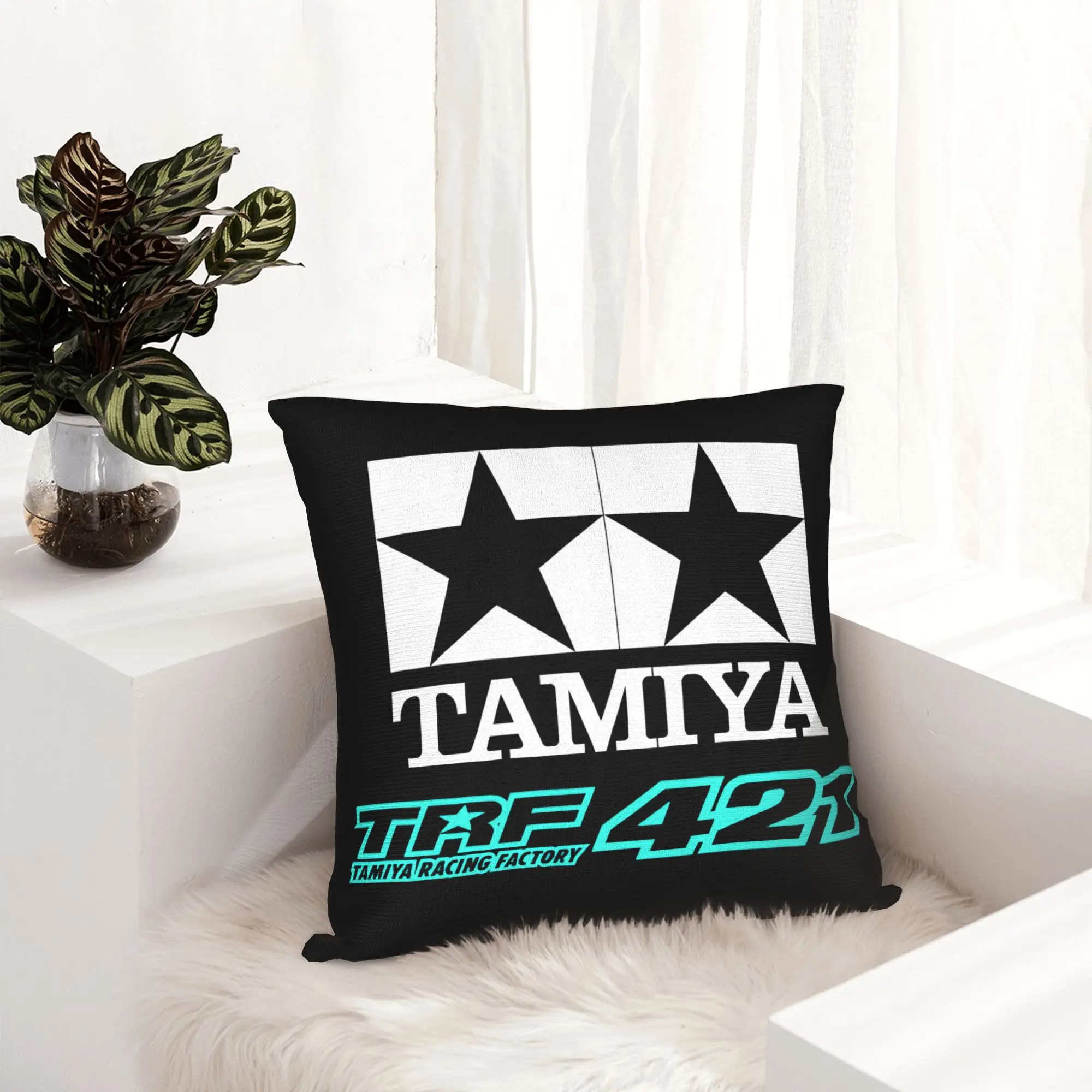 Luxury Tamiyas Symbol Sofa Cushion Cover Soft Buggy RC Cars Pillow Case Bedroom Decoration
