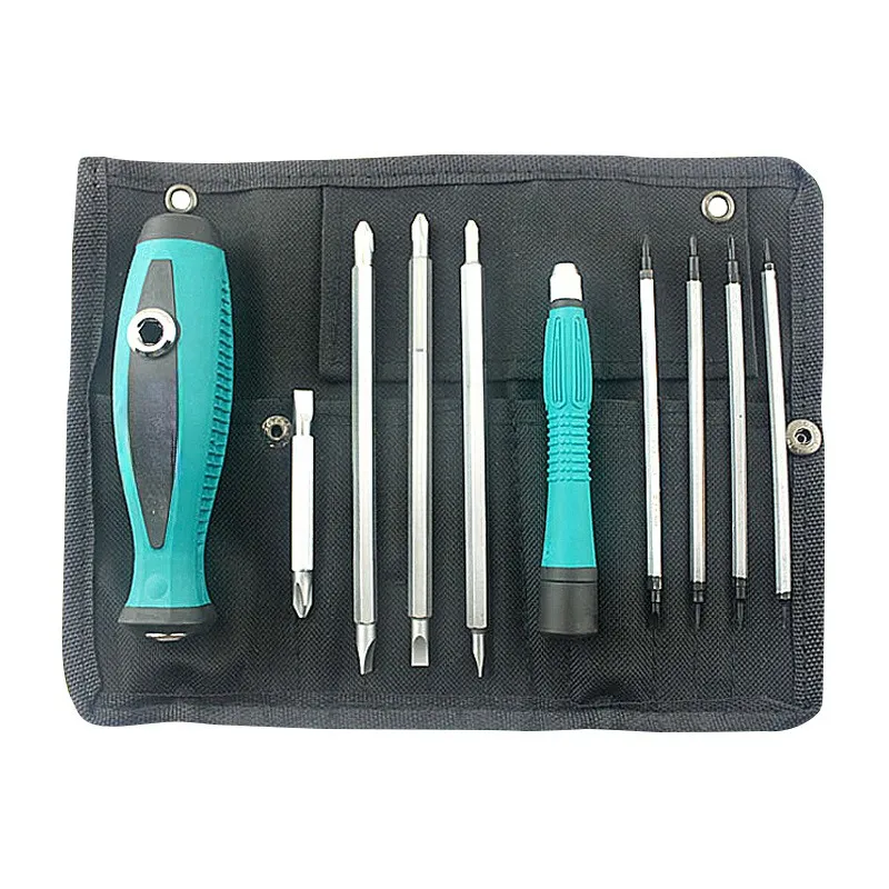 Multi-functional Screwdriver Set 10 Piece Magnetic Tips Chrome Vanadium Steel for Household Appliance Maintenance