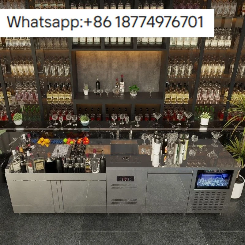 

2024 New Hot Selling Modern Hotel Club bar Furniture Equipment Portable Stainless Steel Bartender Cocktail Mobile bar Station