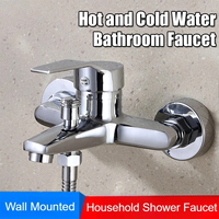 Bathroom Copper Shower Faucet Hot and Cold Faucet Mixing Valve Household Shower Set Shower Bath Faucet with Accessories
