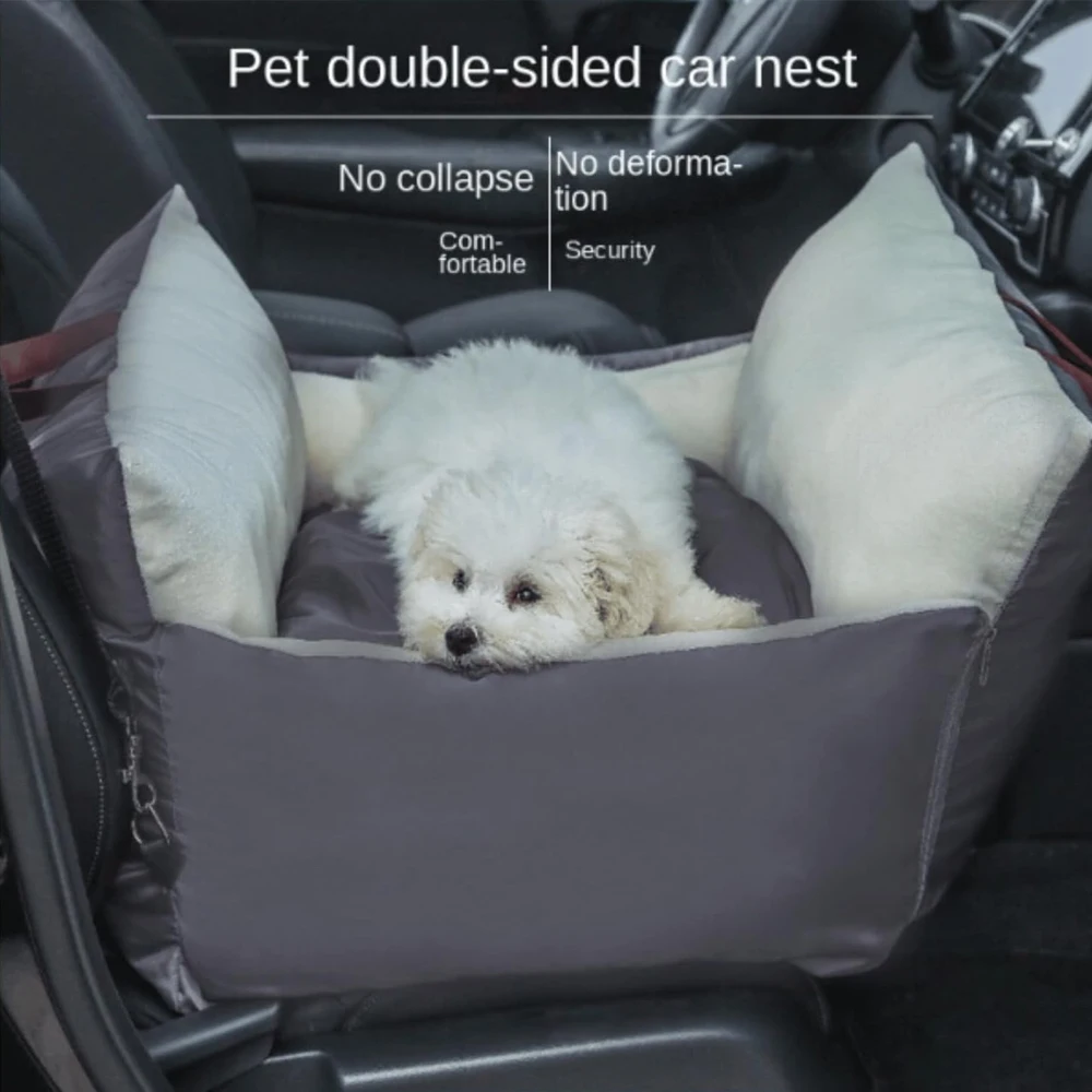 Asiento de coche grueso para mascotas, bolso de viaje desmontable y lavable, Ultra suave, portátil, cama de viaje para gatos y perros, suministros