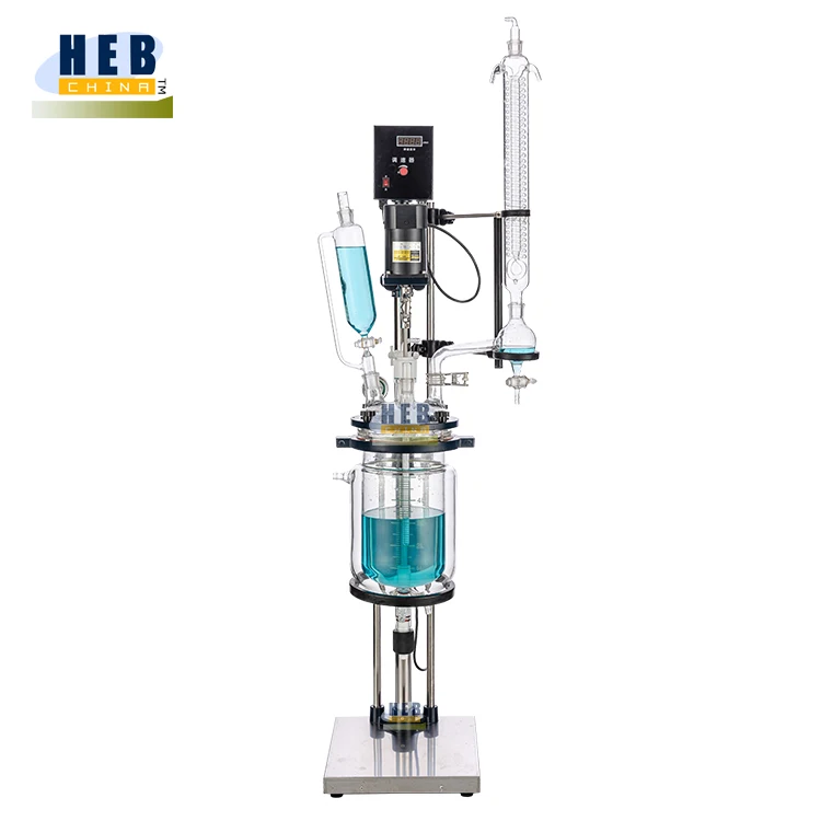 5L Small Lab Organic Chemistry Glass Reactor Reaction Kettle with Motor Semi-Automatic