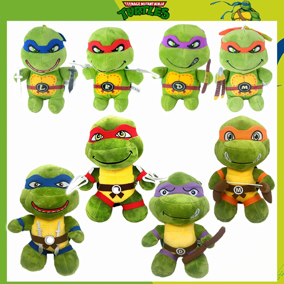 New 12/26cm Ninja Turtles Plush Dolls Anime Game TMNT Leo Raph Mike Don key ring Decoration Ornament Toys for Kids Birthday Gift