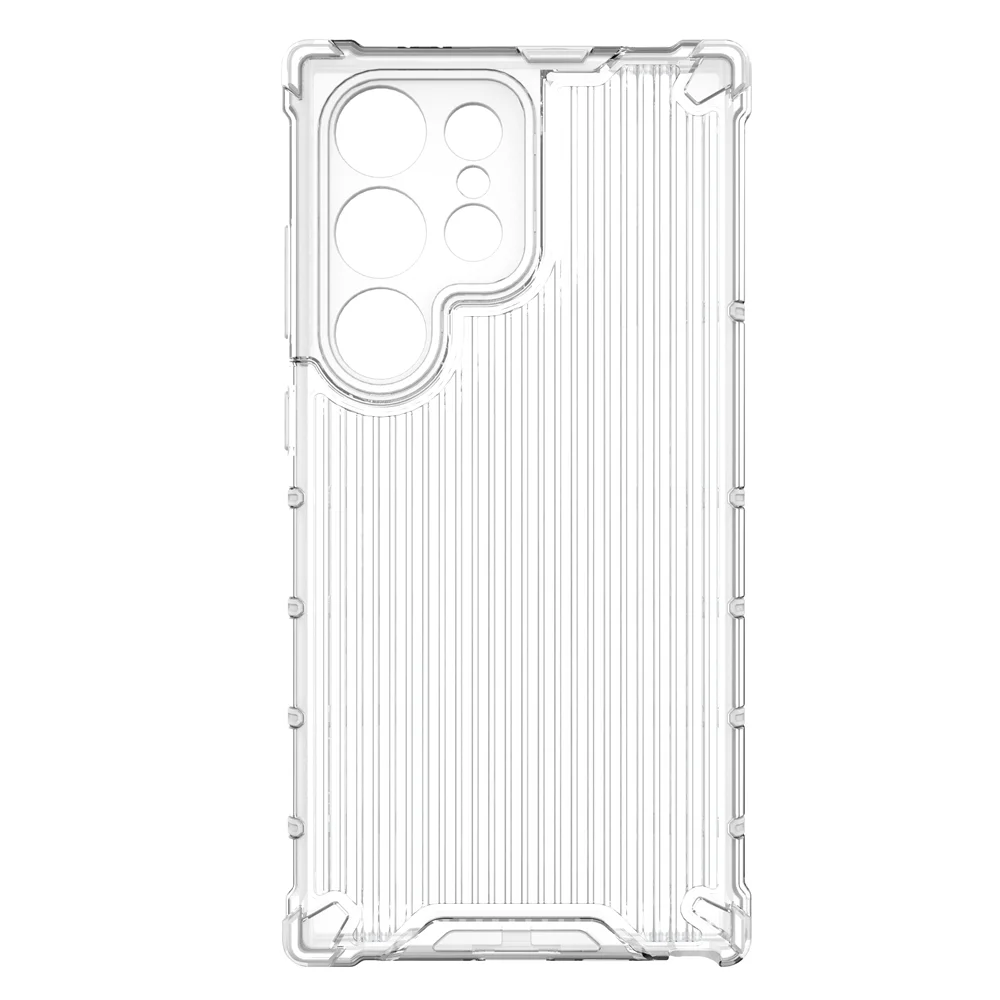 Transparent Armour Stripe Phone Case for Samsung Galaxy S24 Ultra S23 Plus A55 A54 A35 A34 A25 A15 A14 A13 5G Shockproof Cover