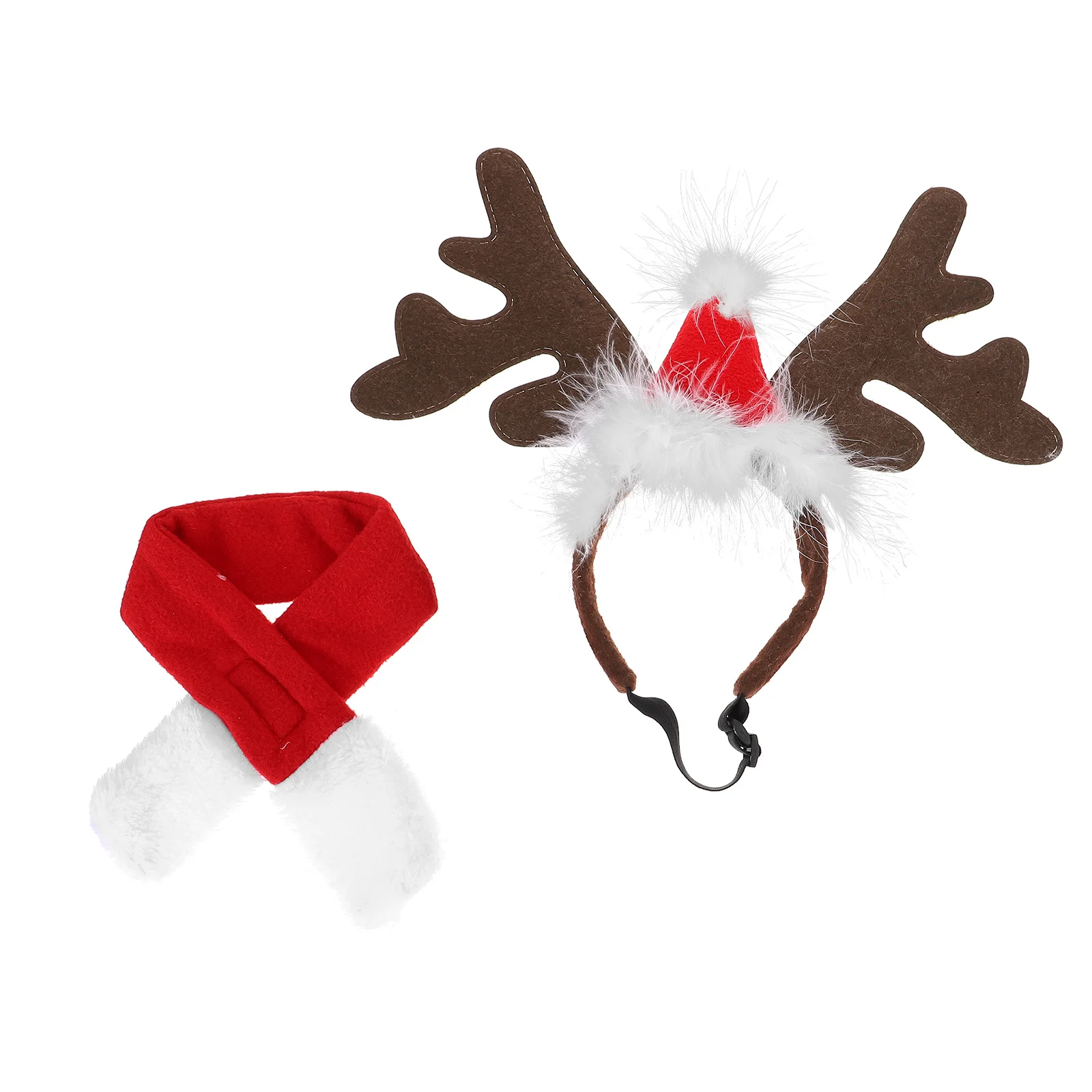 

1Set Pet Christmas Hat Warm Xmas Dog Scarf Headdress Set Christmas Birthday Party Costume Dog Scarf with Hat Pet Supplies
