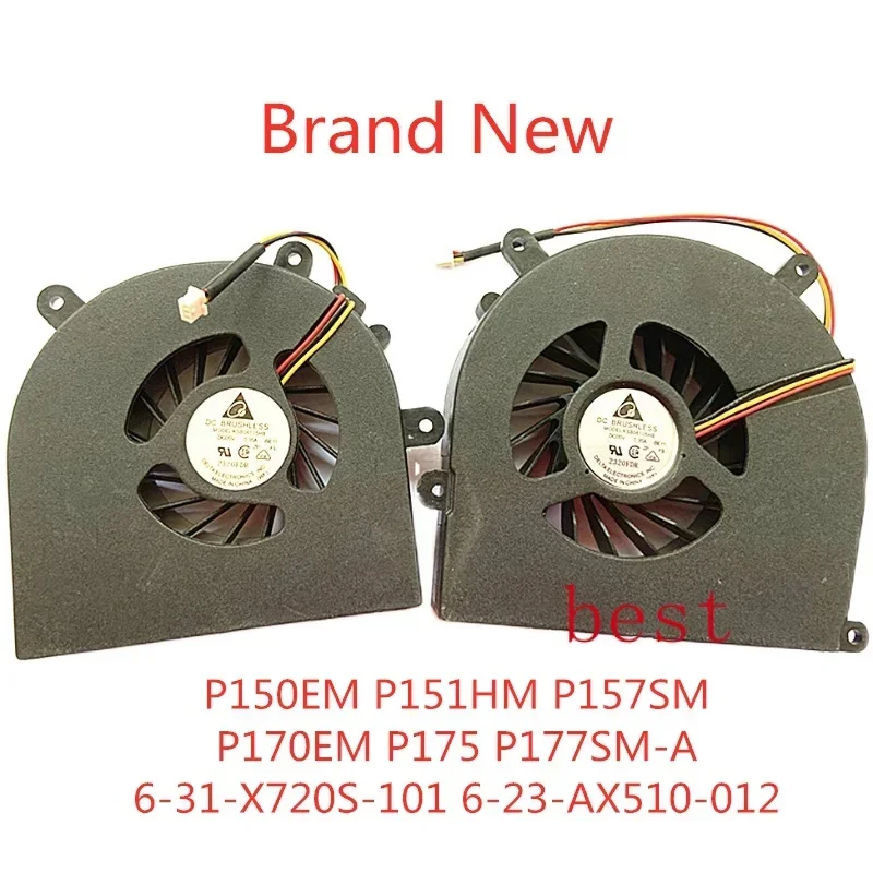 Portable CPU Cooling Fan, GPU Fan, fit for P150EM, P151HM, P157SM, P170EM, P175, P177SM-A, 6-31-X720S-101, 6-23-AX510-012, New