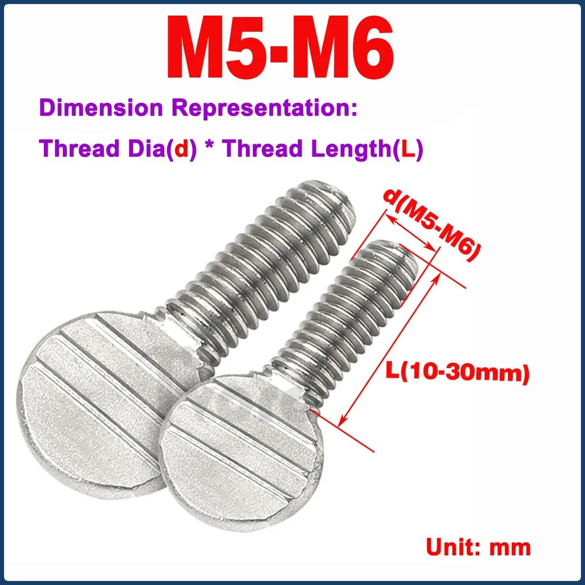 

304 Stainless Steel Hand Screw Table Tennis Racket Screw / Thumb Screw M4-M10