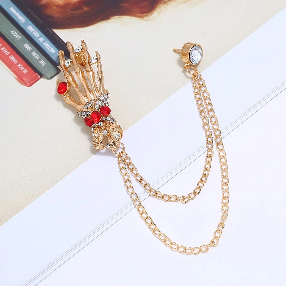 

Hairpins Skull Palm Bone Brooch Horror Decor Luxury Drill Halloween Bracelet