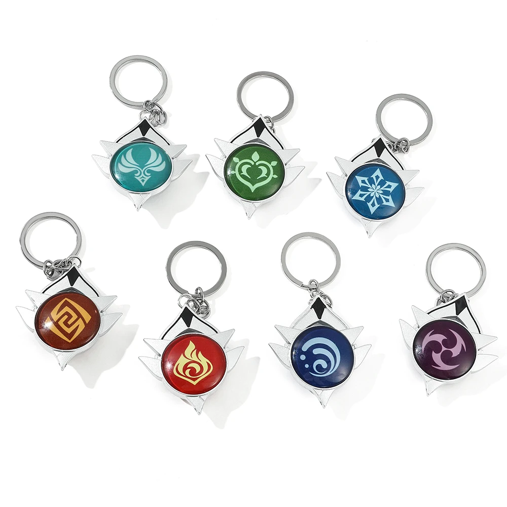 Genshin Impact Keychain Vision Lnazuma Element Eye Of Original God Toy KeyRing Car Key Chain Cute Bag Pendant Friends Gifts