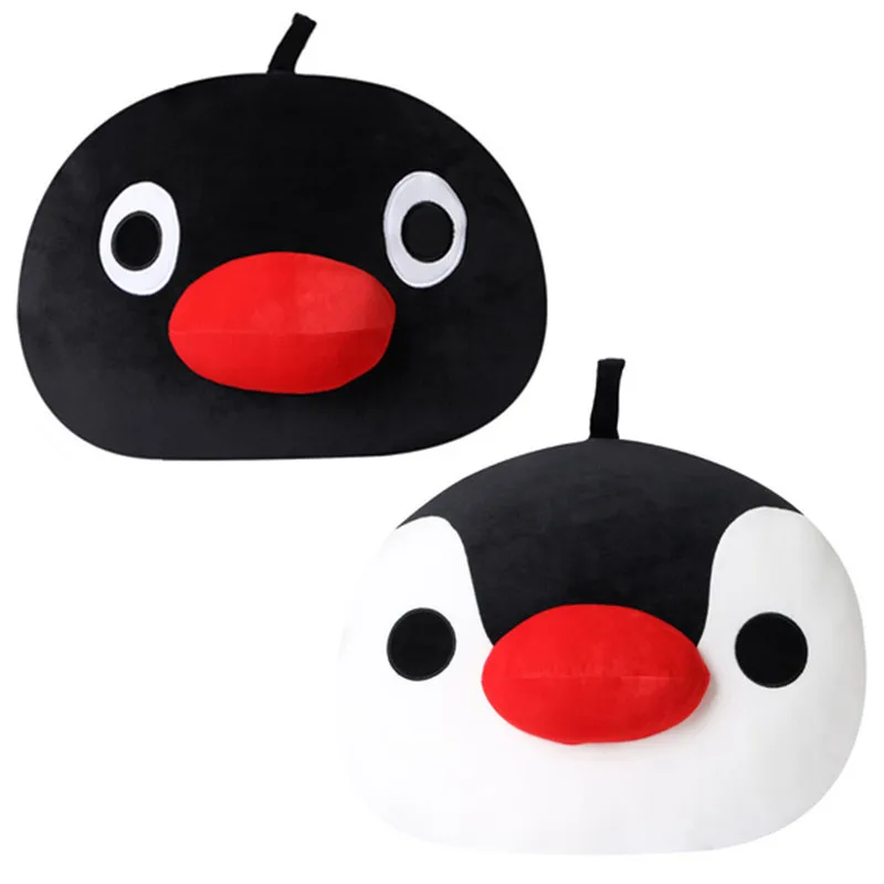 New Kawaii Cute Pingu Pinga Penguin Face Plush Pillow Cushion For Girls Boys Kids Stuffed Animals Toys For Children Gifts 42CM