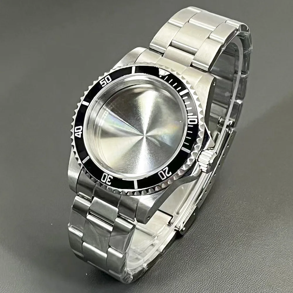 Vintage 39mm Stainless Steel Case Unidirectional Movement Sapphire Glass Waterproof Safety Clasp NH35 NH36 NH34 36 for Watch Rep