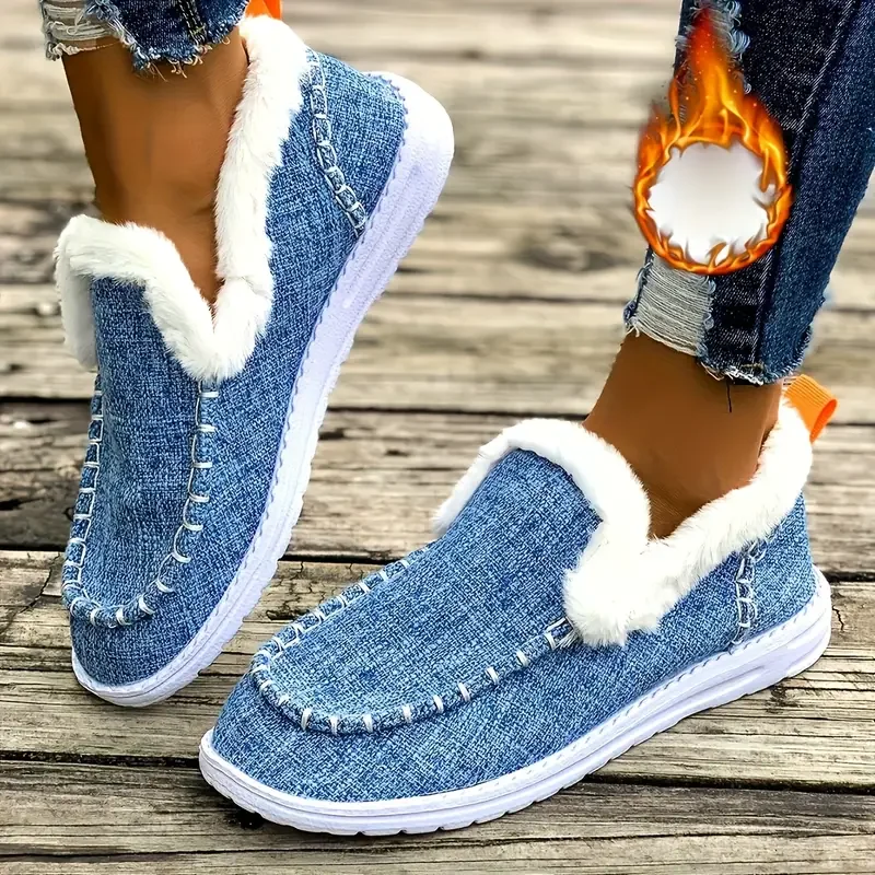 

2025 Winter Women Fashion Snow Boots Fluffy Plush Faux Fur Soft Comfort Platform Casual Shoes Women Round Toe Cotton Ankle Boots